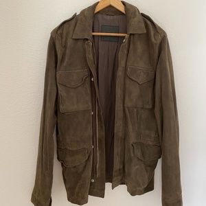 COPY - ALLSAINTS CREW SUEDE LEATHER JACKET GREEN